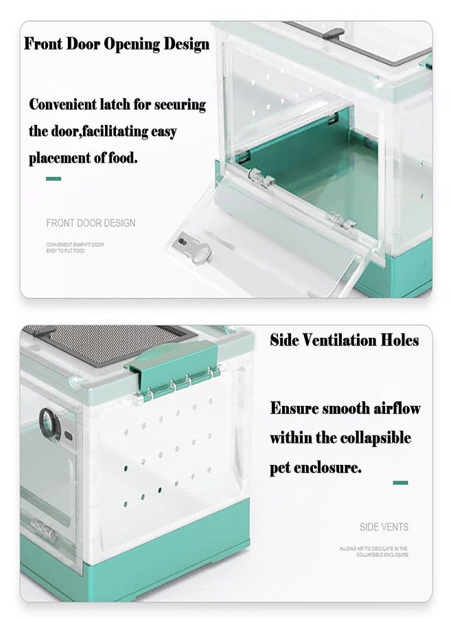 OMEM Large Portable Reptile Tank with Multi-Observation Perspective Foldable and Bottom Pulley, Ideal Habitat for Gecko, Frog, Spider and so on (Black) - Image 5